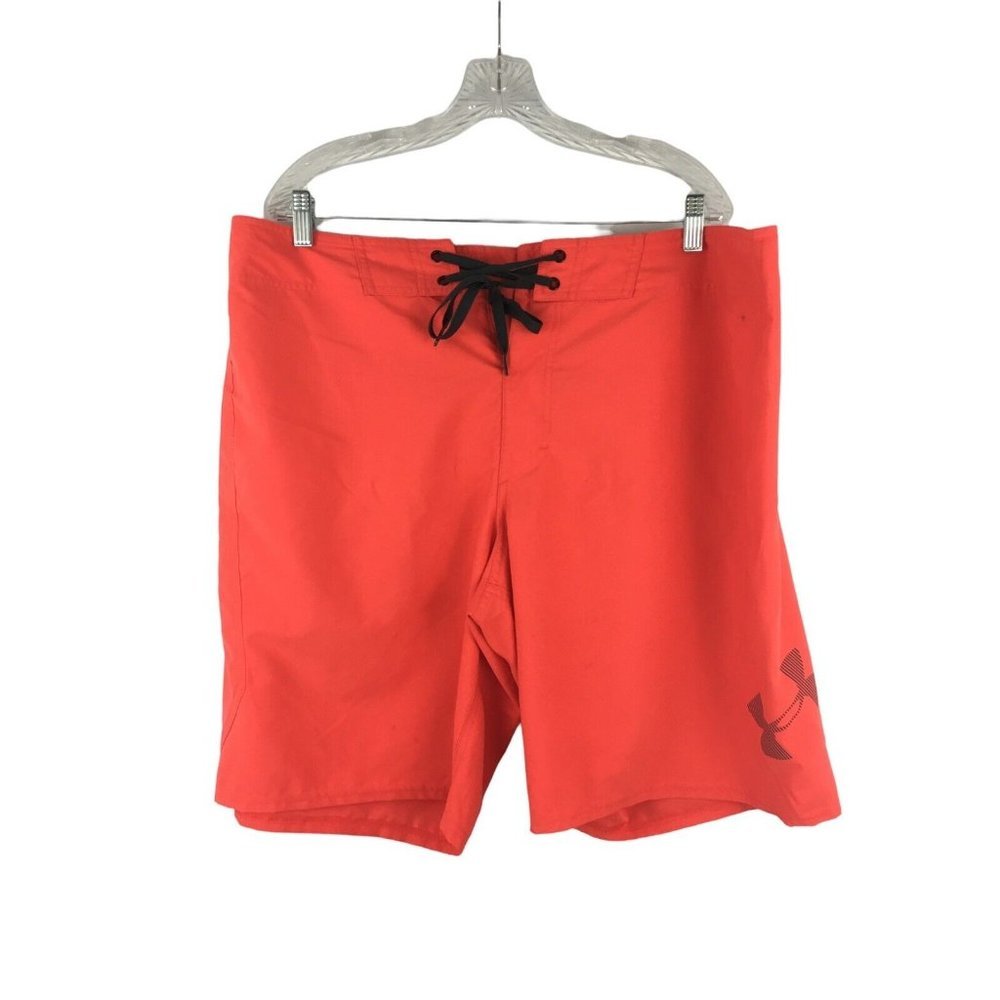 Under Armour Heat Gear Loose Mens Board Shorts Swim Trunks Orange Size 42‎